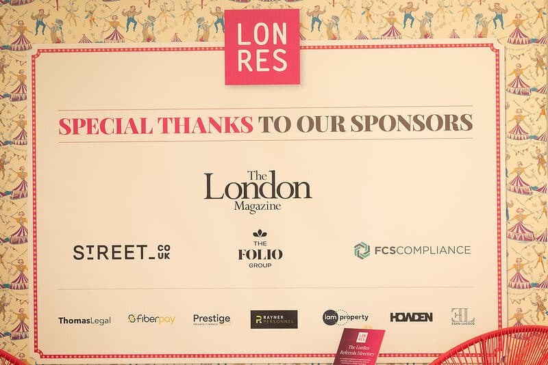 The sponsor wall at the LonRes Summer Party 2026