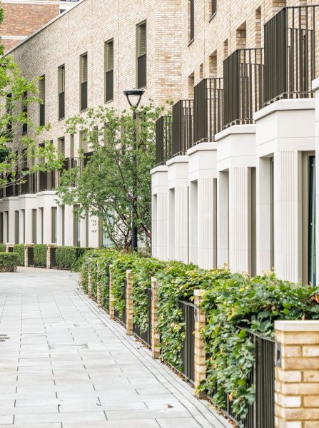 LONDON, ENGLAND - 03.05.2021. Street view of Kensington. Fragmen